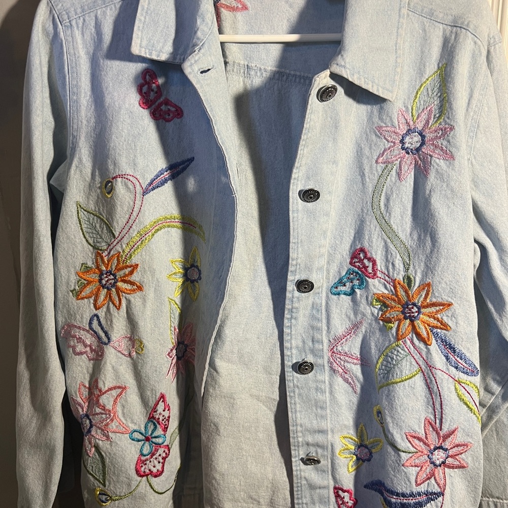 White Stag embrodiered jean jacket
